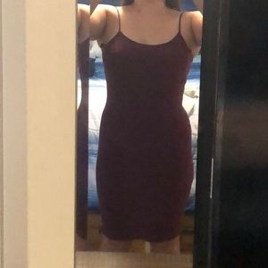 Wine red & silver dress